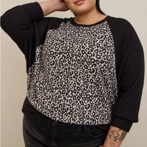 Cathy Daniels Black and White Animal Print Top